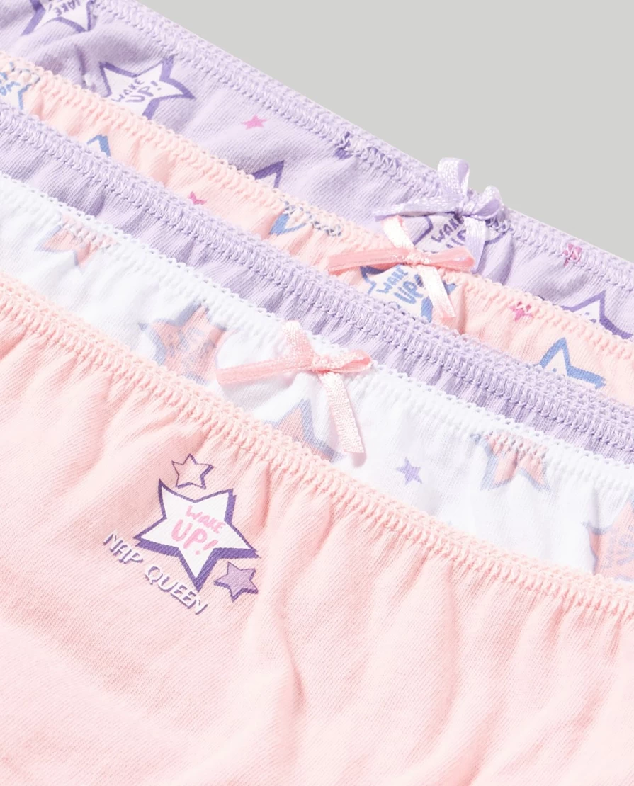Blukids Youth Girls' Cotton Underwear Pack of 5 - Soft Comfort Briefs for Kids