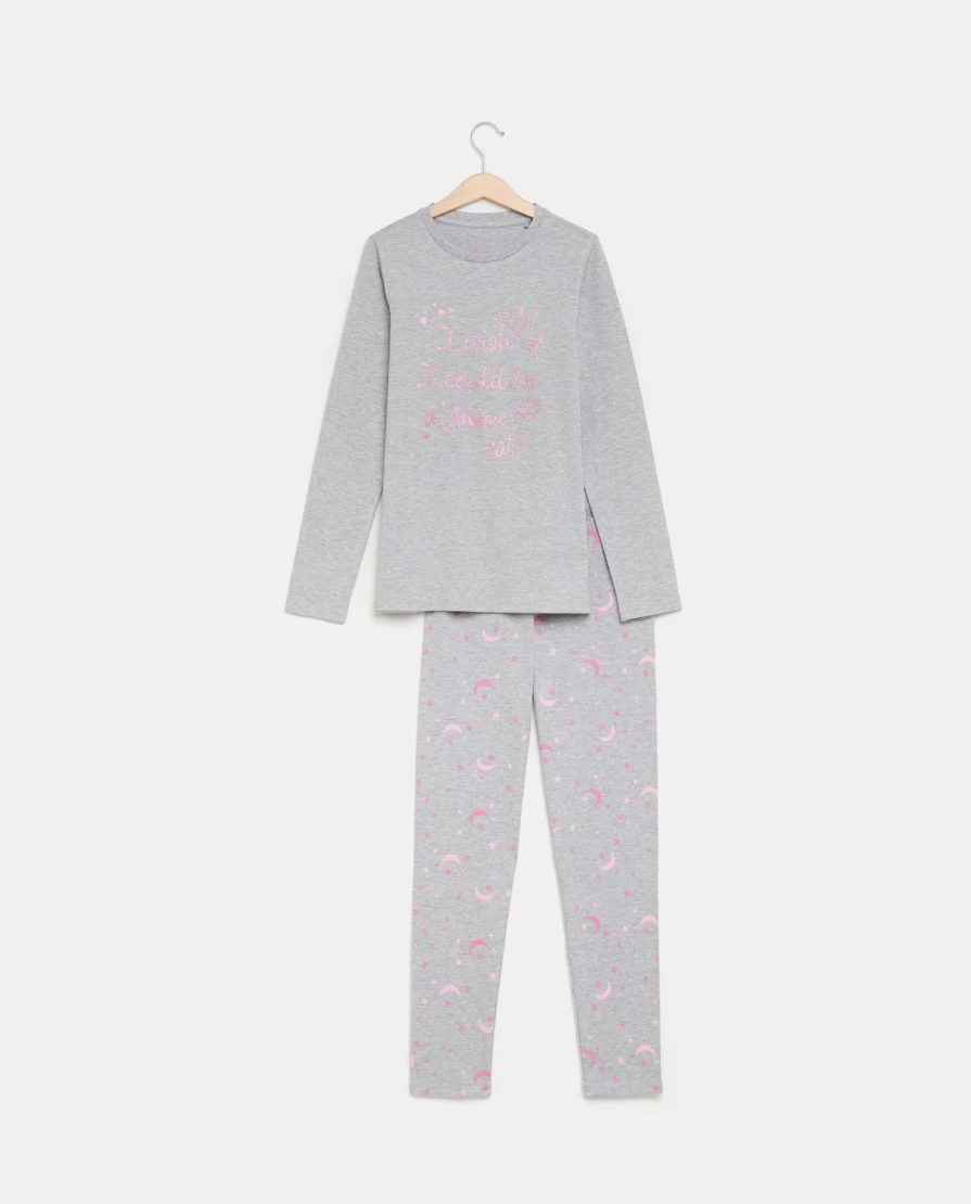 "Blukids Youth Girls' Cotton Blend Printed Pajama Set - Soft Sleepwear"