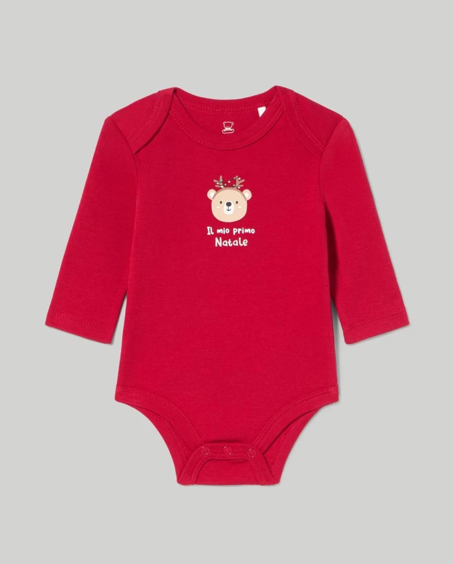 "Blukids Baby Christmas Long Sleeve Bodysuit - 100% Pure Cotton Interlock Romper for Infants"