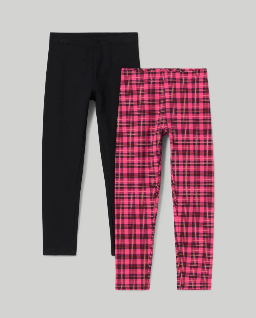 Blukids Girls' Stretch Fleece Leggings - Pack of 2, Soft & Warm Kids' Winter Pants