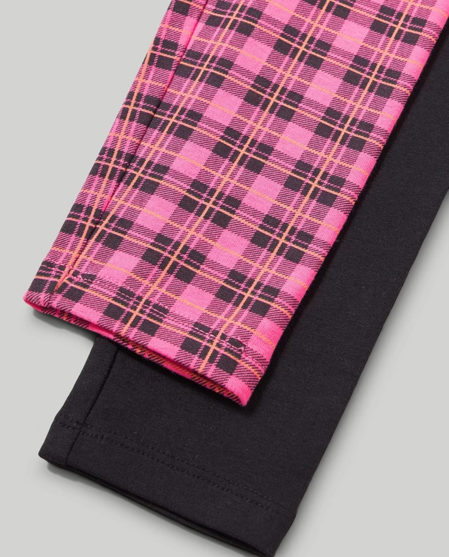 Blukids Girls' Stretch Fleece Leggings - Pack of 2, Soft & Warm Kids' Winter Pants