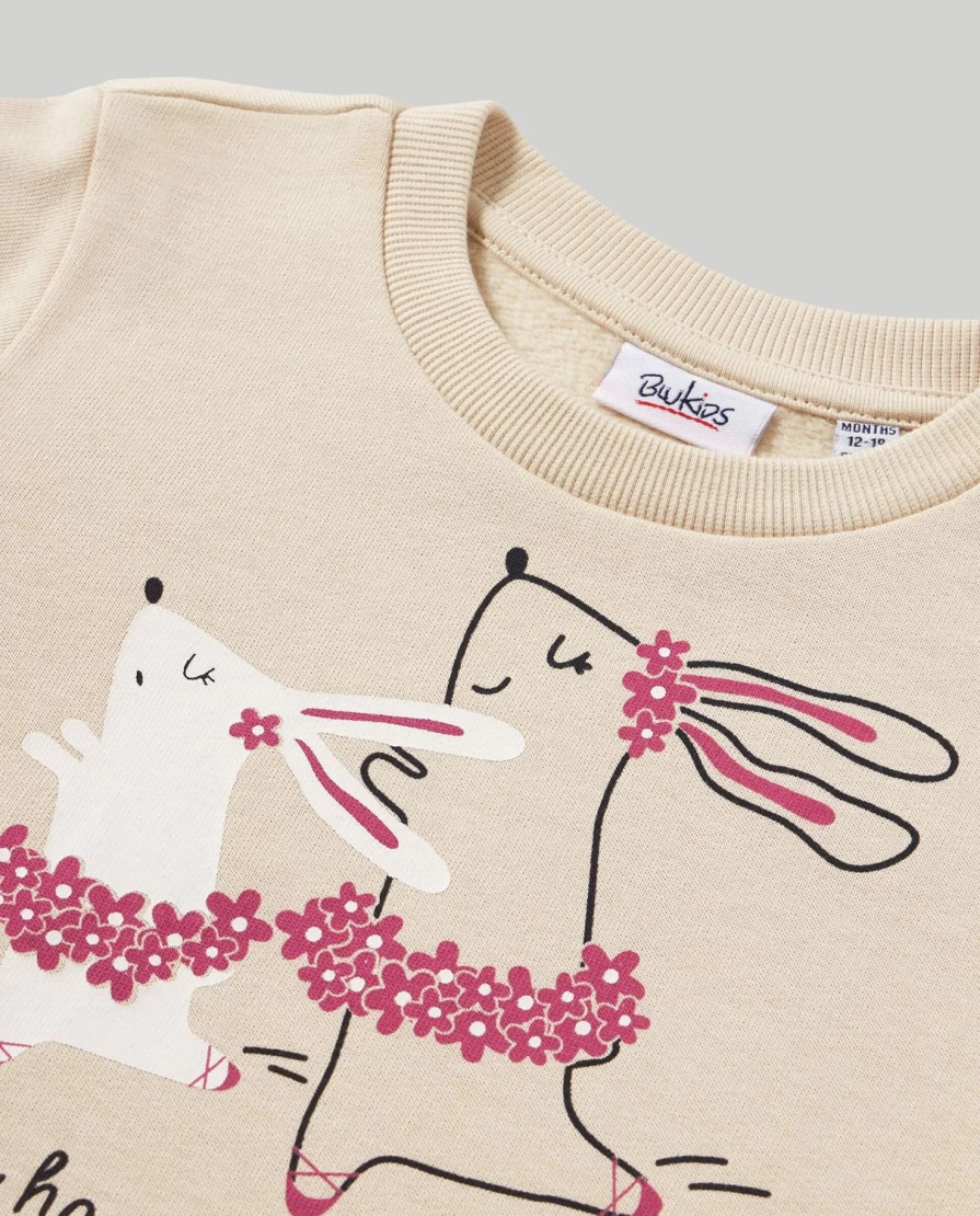 Blukids Newborn Baby Print Crewneck Sweatshirt for Infants