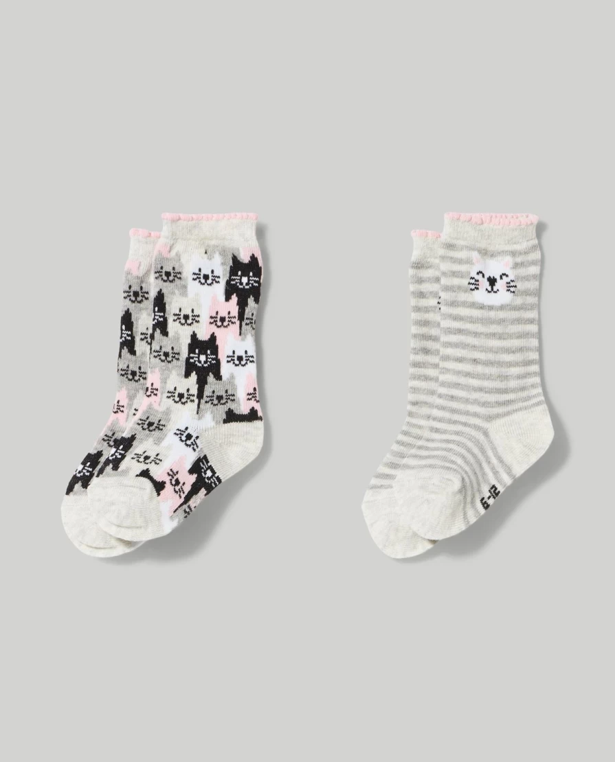 Blukids Newborn Baby Girl Cotton Blend Socks - Pack of 2