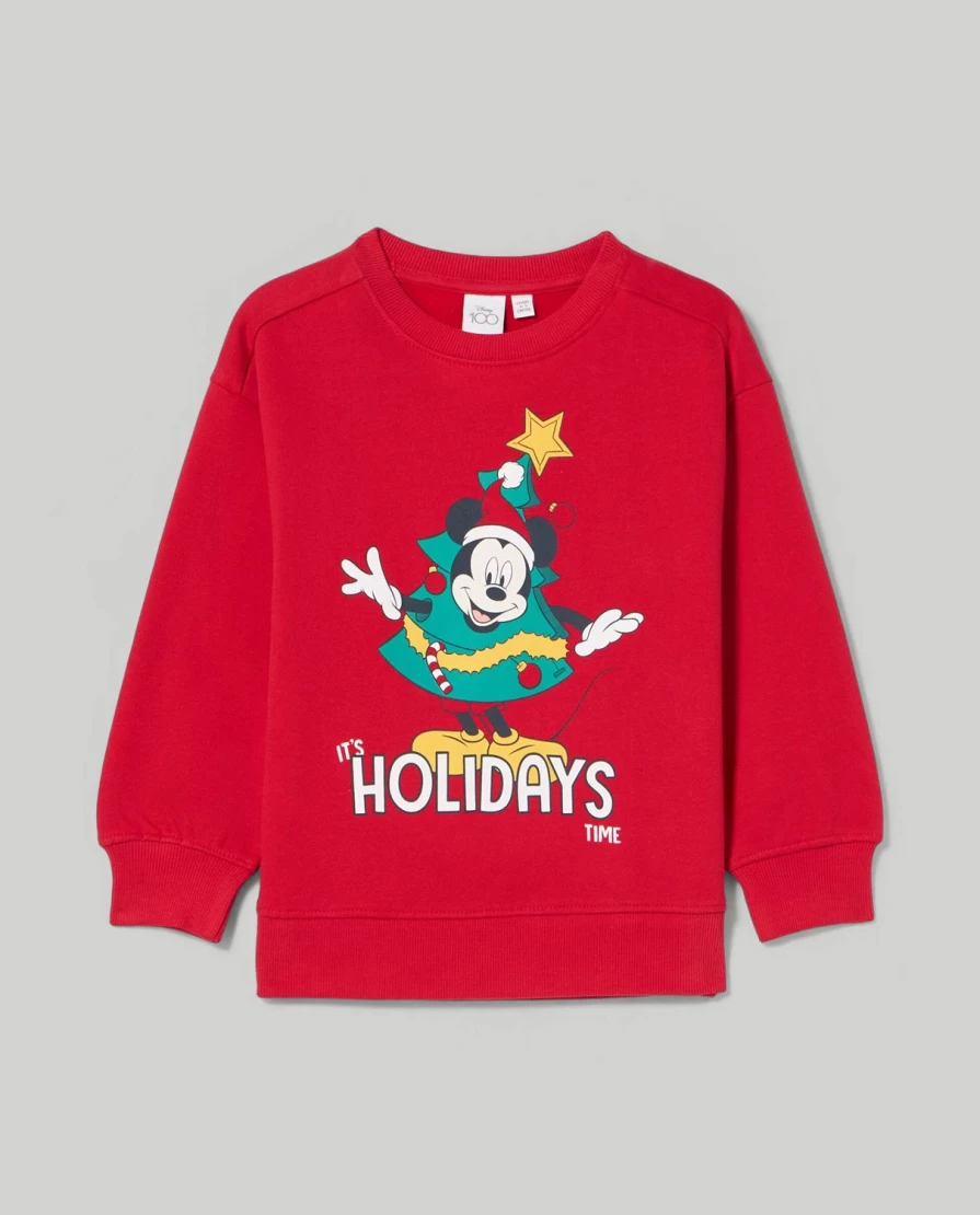 Blukids Disney Christmas Sweatshirt for Children - 100% Pure Cotton Holiday Pullover