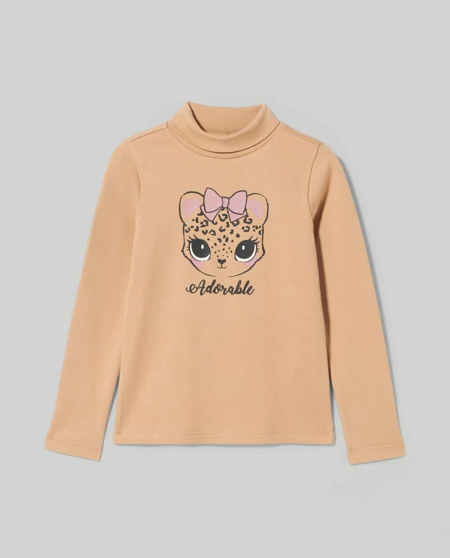 "Blukids Girls' Pure Cotton Turtleneck Sweater – Soft Interlock Knit for Children"