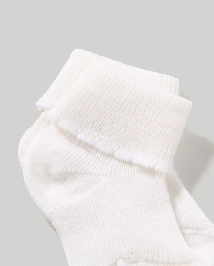 Blukids Pack Of 2 Premium Wool Blend Socks For Newborns - Made In Italy, First Days Baby Socks