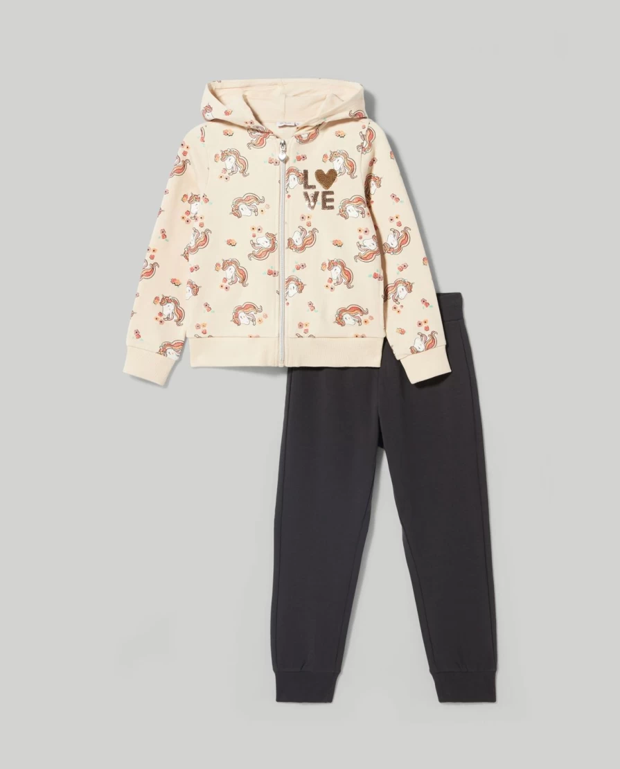 Blukids Girls' Soft Brushed Fleece Jogging Set - Comfortable Kids' Activewear Outfit