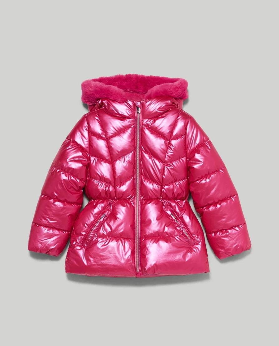 Blukids Girls Hooded Padded Jacket with Frosted Effect - Warm Winter Coat for Children