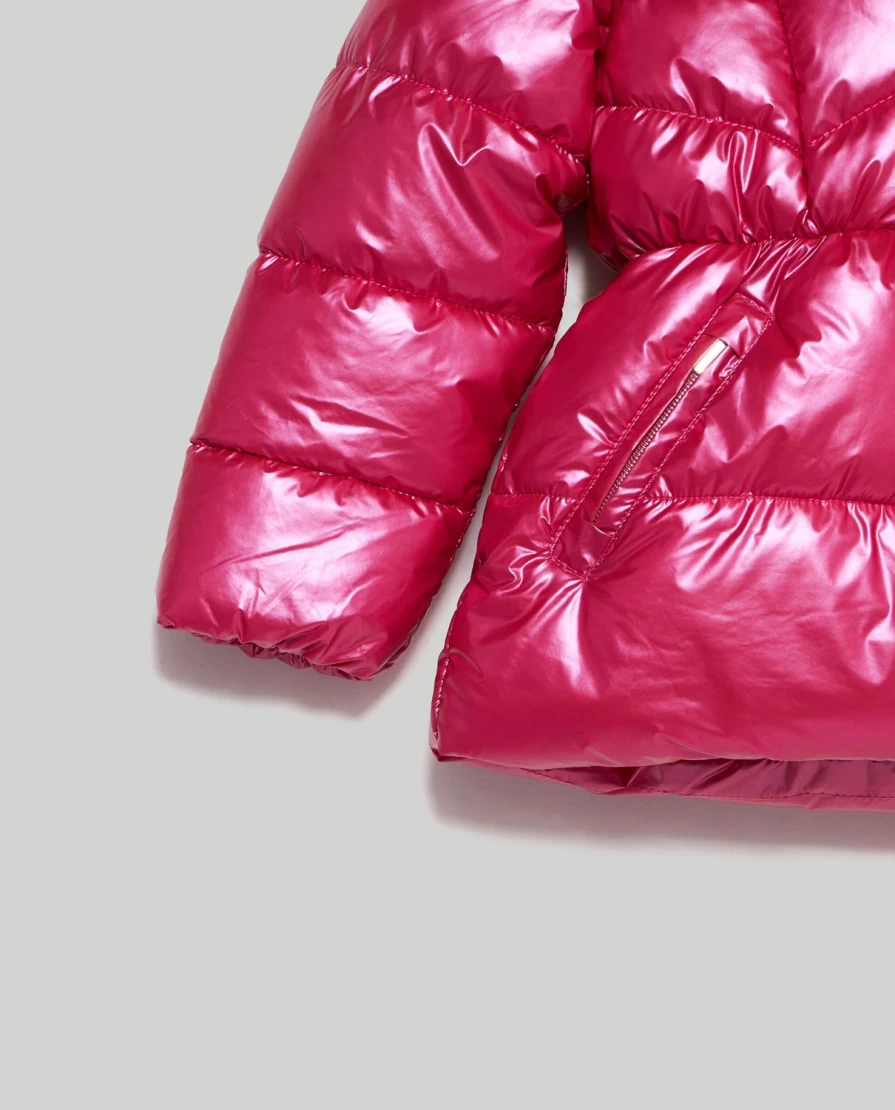 Blukids Girls Hooded Padded Jacket with Frosted Effect - Warm Winter Coat for Children