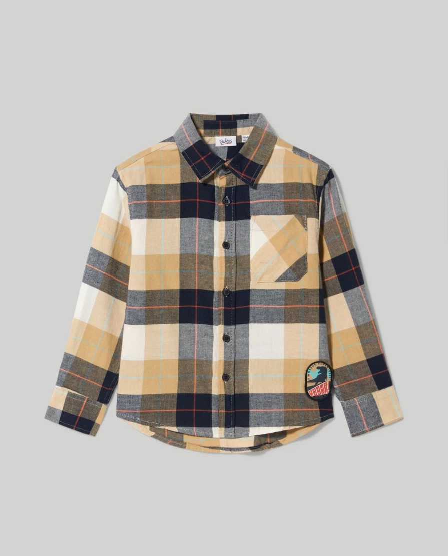 Blukids Boys' Pure Cotton Flannel Shirt - Soft & Comfortable Kids' Top