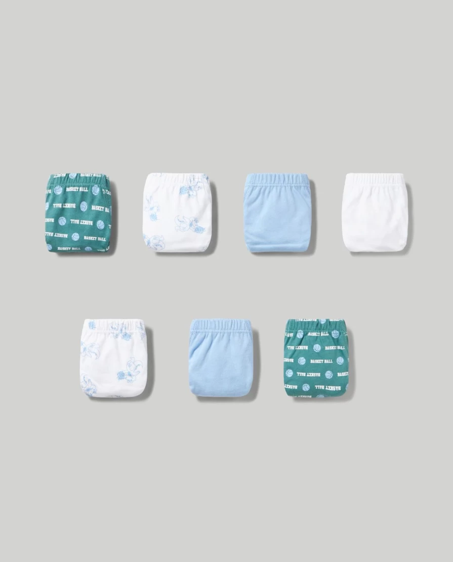 "Blukids 7-Pack Soft Pure Cotton Underwear for Kids - Comfortable Boys & Girls Briefs"