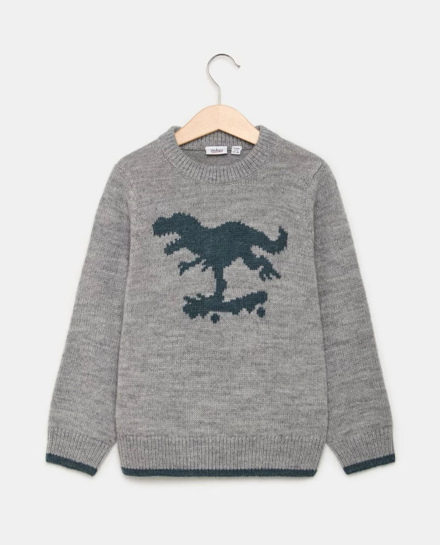 Blukids Kids Wool Blend Tricot Crewneck Sweater for Children