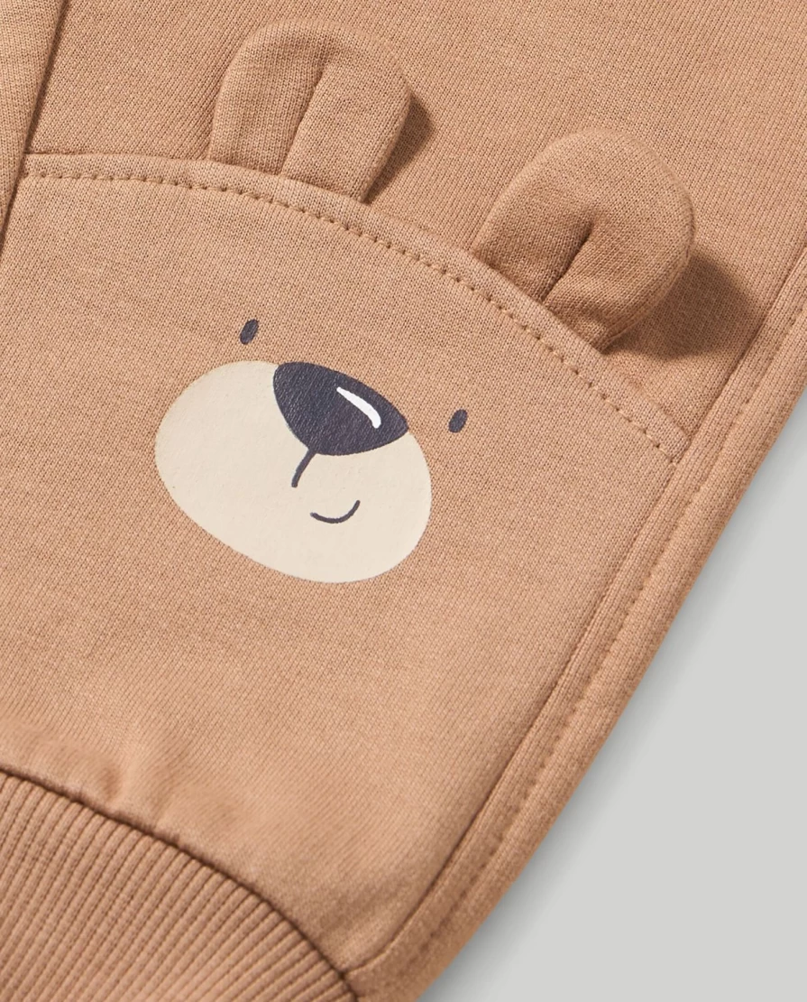 Blukids Newborn Pure Cotton Fleece Joggers with Embroidered Appliques - Soft Baby Boys & Girls Pants