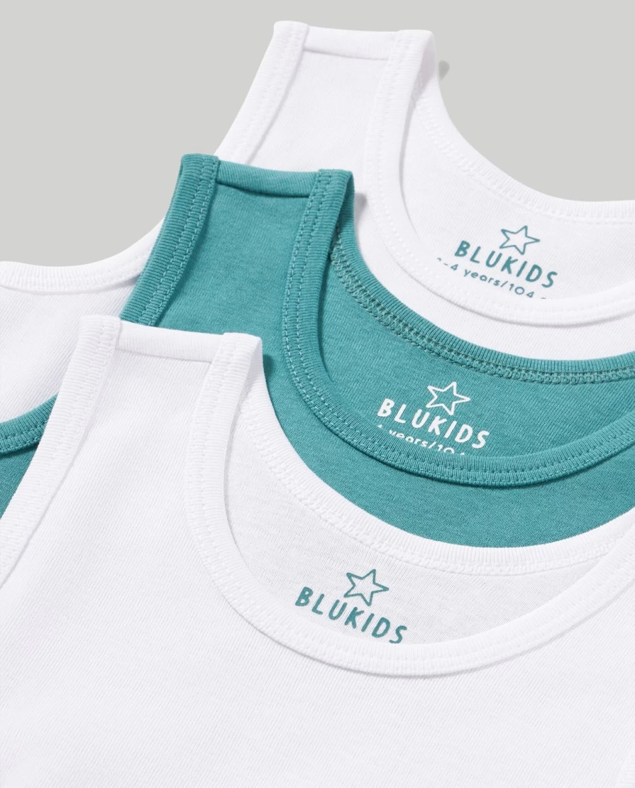 "Blukids 3-Pack Pure Cotton Kids Tank Tops For Boys & Girls"