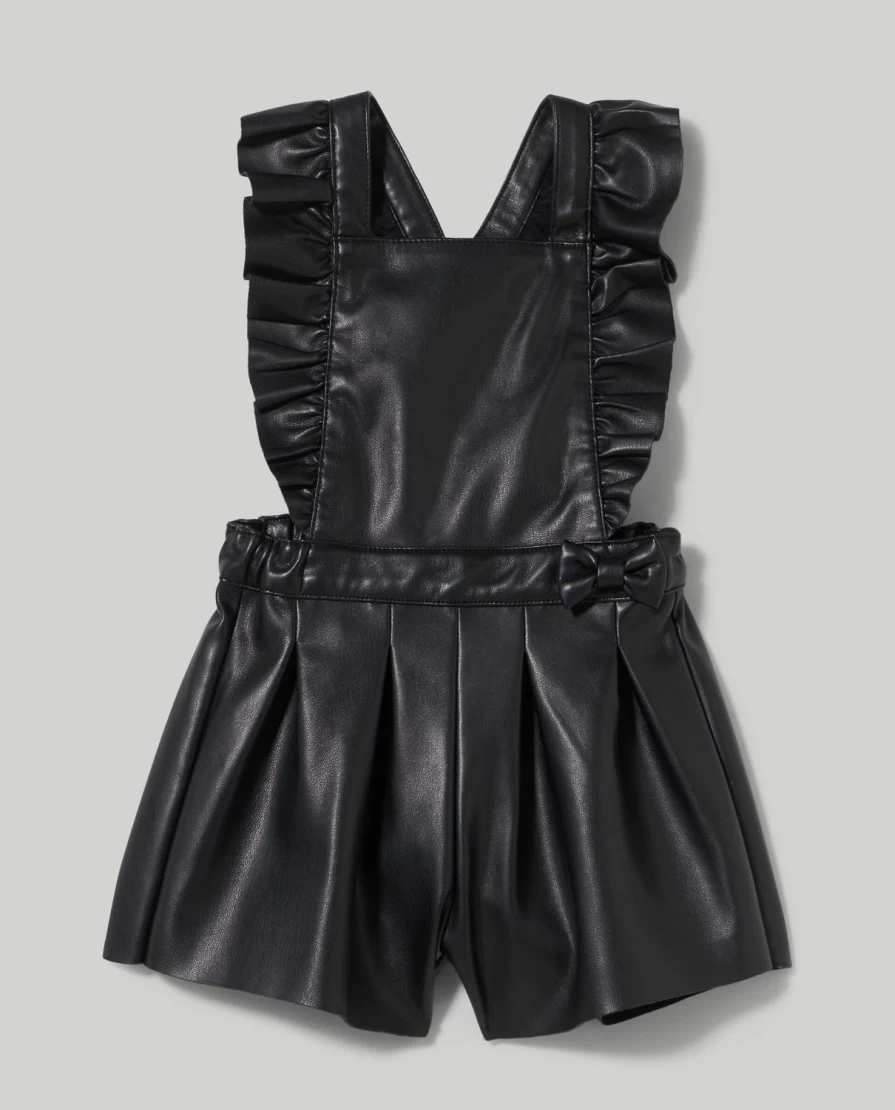 Blukids Newborn Baby Girl's Eco-Friendly Leather Short Overalls