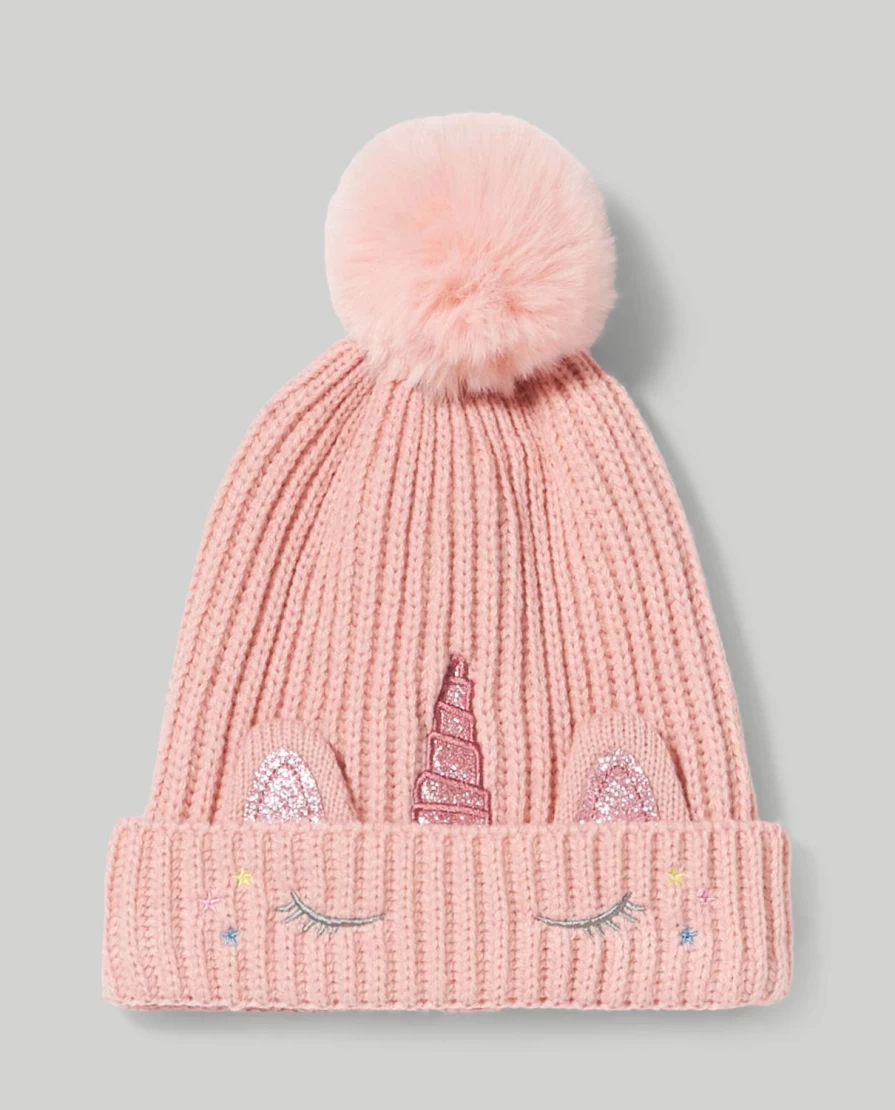 Blukids Newborn Baby Girl's Ribbed Knit Hat - Soft English Tricot Beanie for Infants