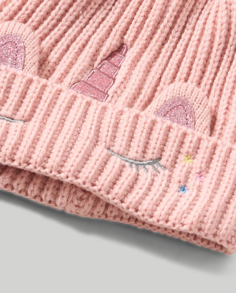 Blukids Newborn Baby Girl's Ribbed Knit Hat - Soft English Tricot Beanie for Infants