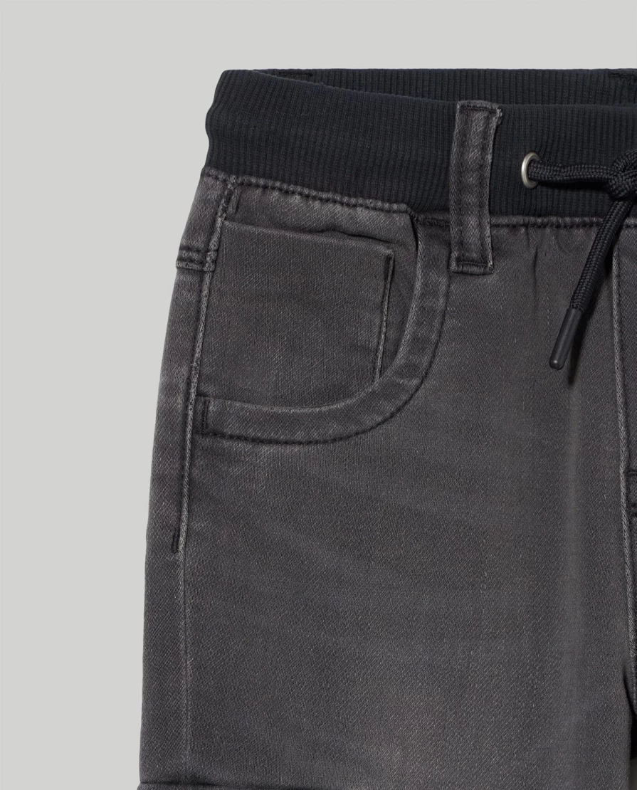 Blukids Boys' Denim Fleece Joggers with Side Pockets - Comfortable Children's Casual Pants