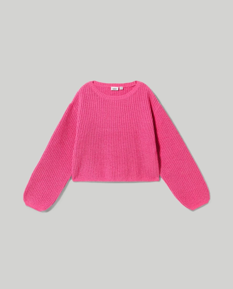 Blukids Youth Chenille Crewneck Tricot Sweater for Girls