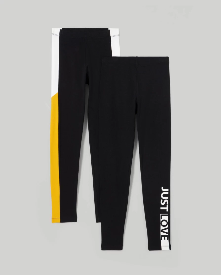 Blukids Youth Girls' Stretch Cotton Leggings - Pack of 2