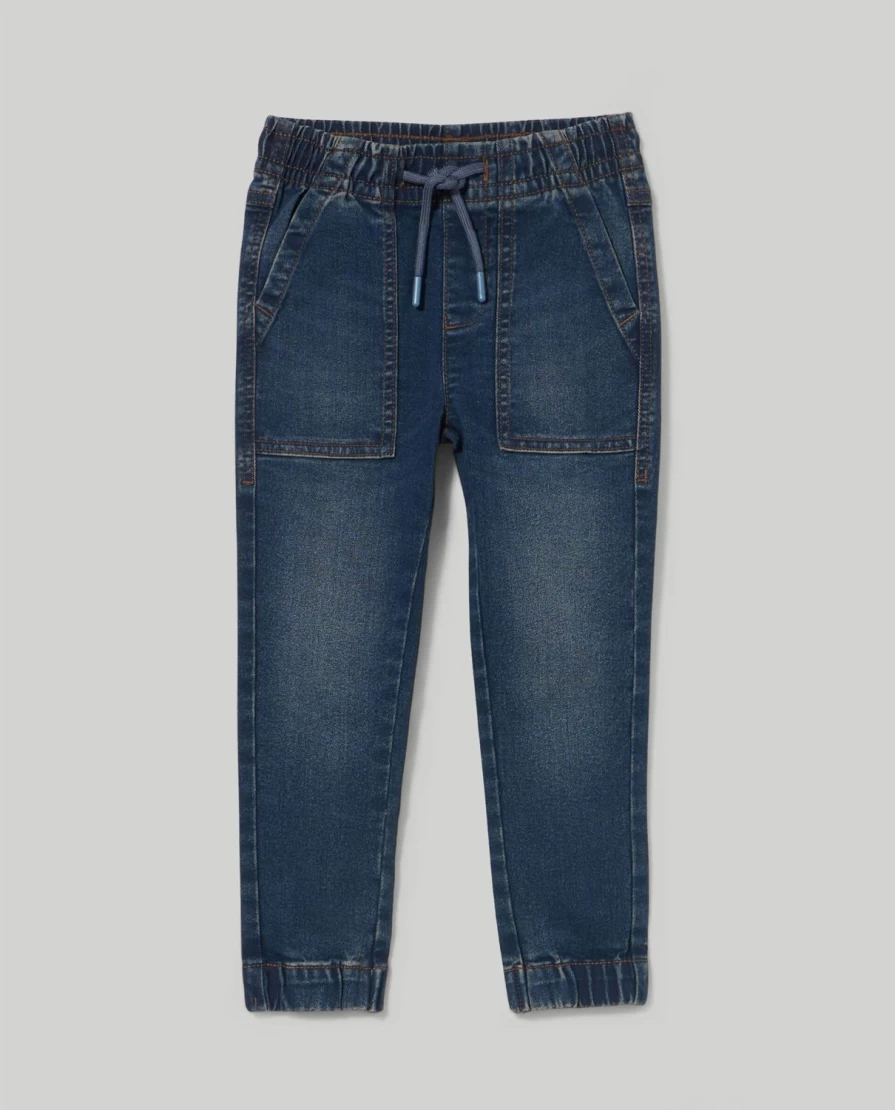 "Blukids Boys' Stretch Denim Joggers - Comfortable Kids' Denim Pants for Active Children"