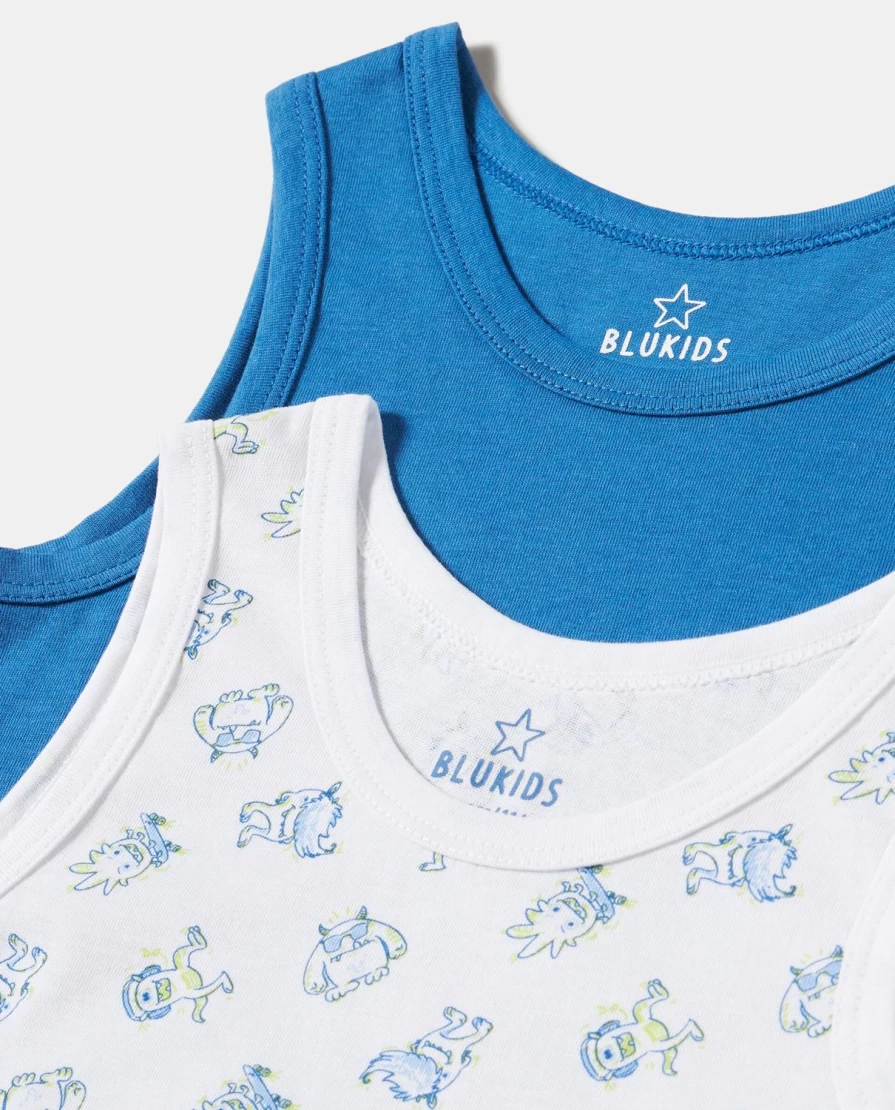 "Blukids 2-Pack Pure Cotton Tank Tops for Kids – Soft Comfortable Children's Undershirts"