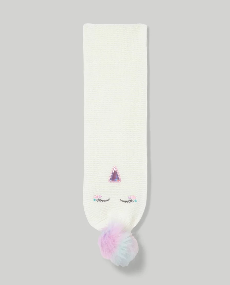 Blukids Unicorn Embroidered Tricot Scarf for Kids - Soft & Magical Children's Fashion Accessory