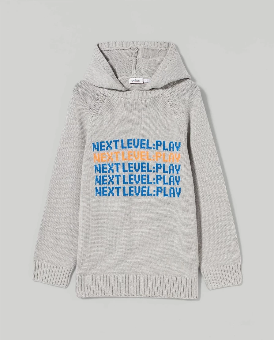 Blukids Boys' Tricot Hooded Sweater - Comfortable Kids Pullover for Children
