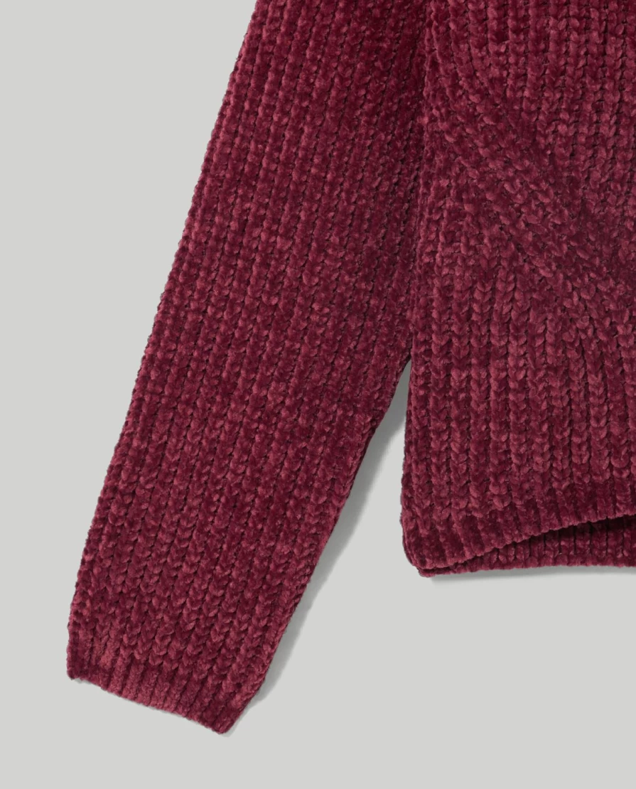 Blukids Youth Chenille Crewneck Tricot Sweater for Girls