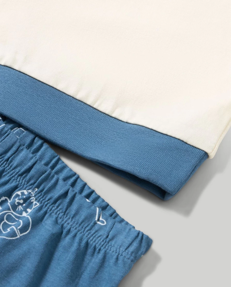 Blukids Newborn Pure Cotton Long Pajama Set for Baby Boys & Girls