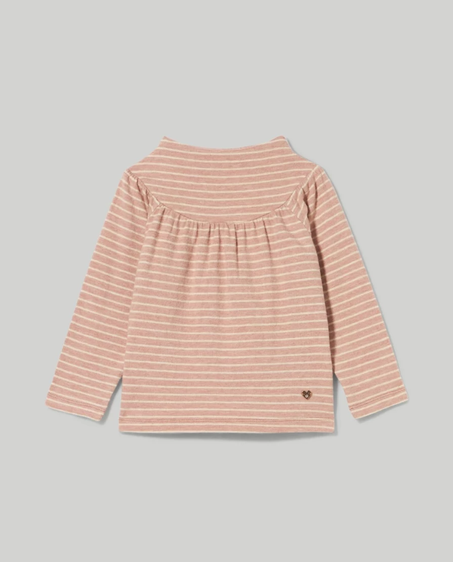 Blukids Newborn Baby Girl Striped Turtleneck Top