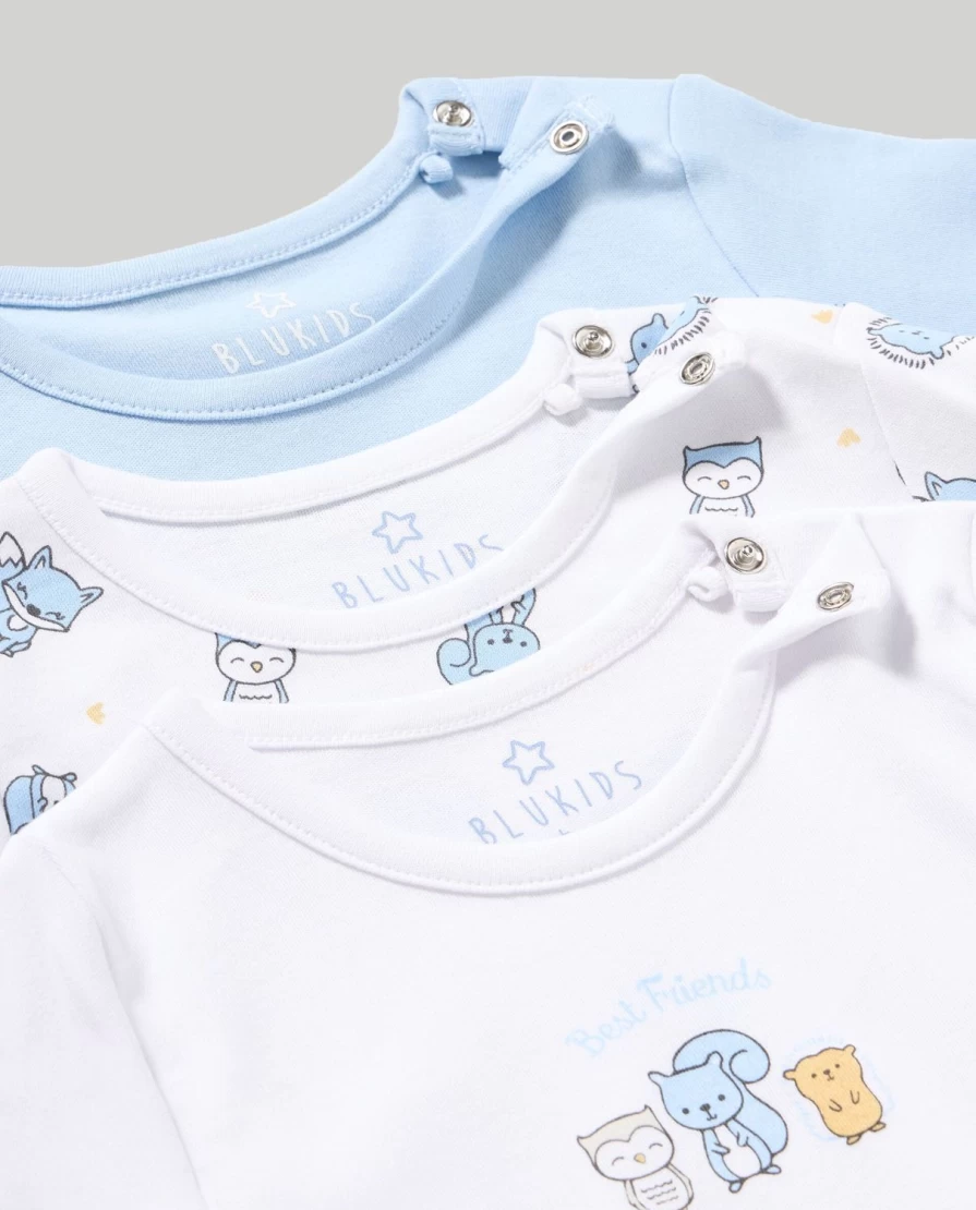 "Blukids 3-Pack Newborn Long Sleeve Bodysuits – Soft Baby Essentials for Birth"