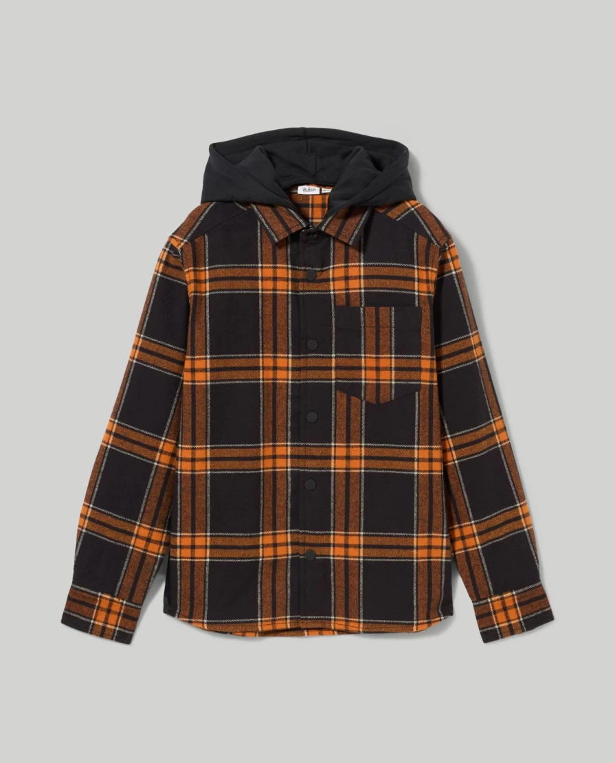 Blukids Youth Boys' Pure Cotton Flannel Checkered Shirt - Soft & Comfortable Casual Wear