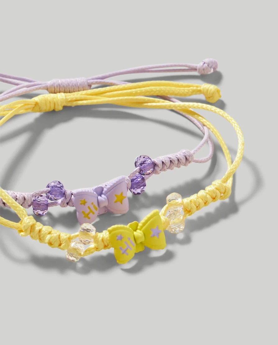 Blukids Kids Butterfly Bracelet Set - 2 Pack Colorful Adjustable Children's Jewelry