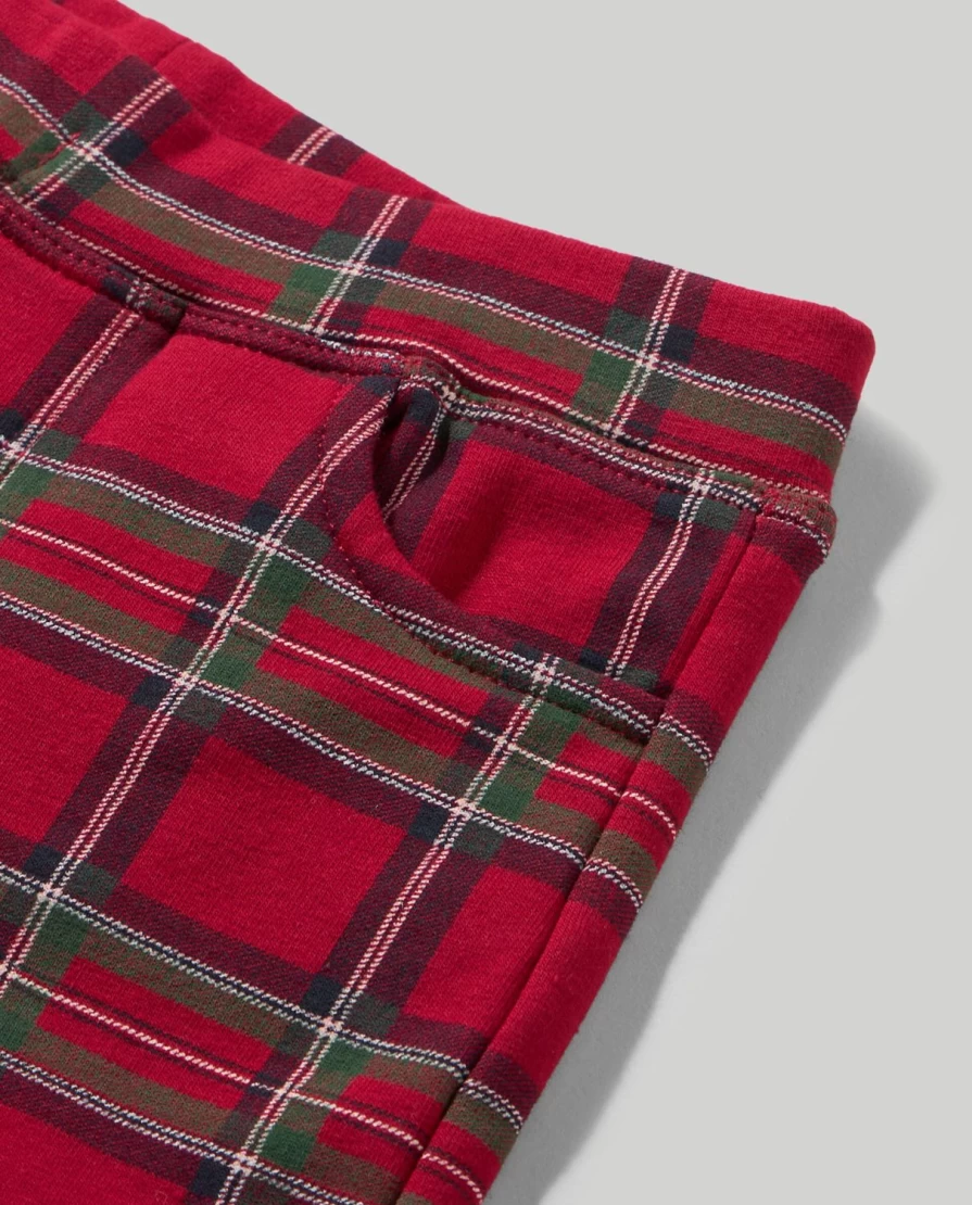 Blukids Newborn Girls' Tartan Stretch Cotton Jeggings - Soft & Comfortable Baby Pants