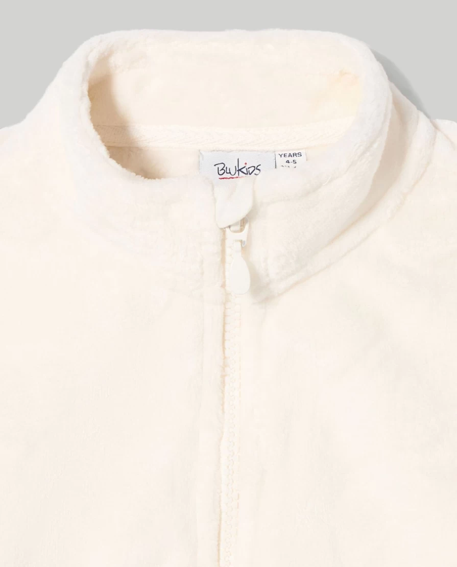 Blukids Girls' Full Zip Fleece Sweatshirt with Jacquard Pattern - Cozy Kids' Pullover