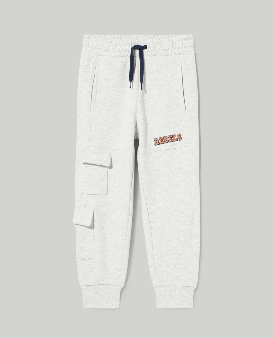 Blukids Boys' Melange Cotton Joggers with Pockets - Comfortable Children's Casual Pants