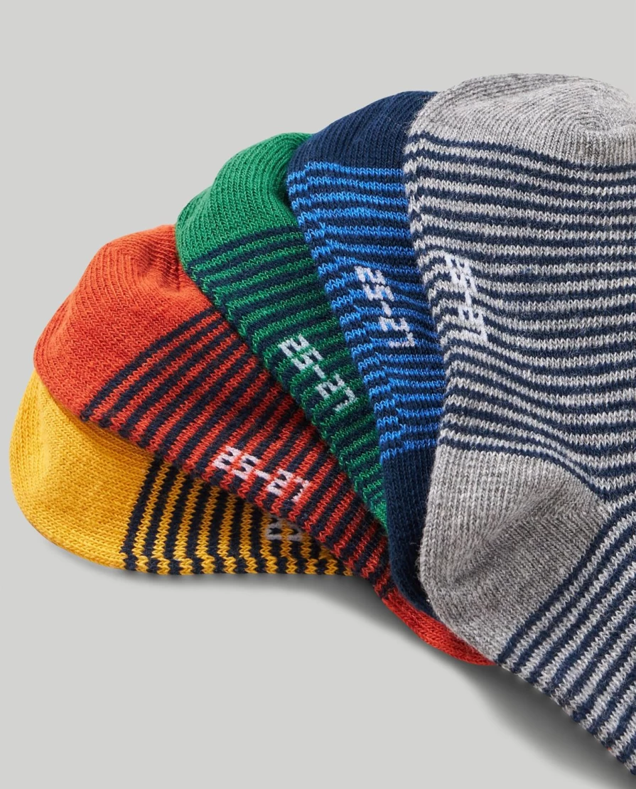 Blukids 5-Pack Striped Baby Socks for Boys and Girls - Soft Comfort Children's Ankle Socks
