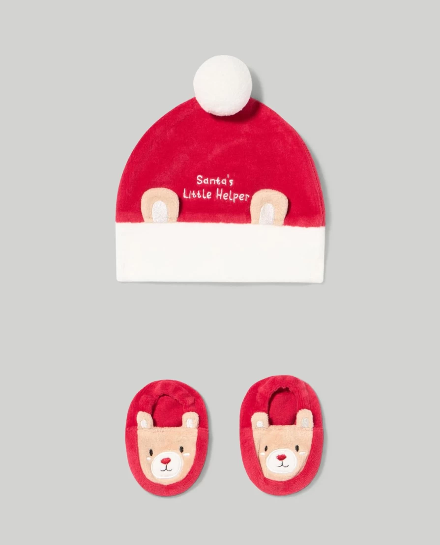 "Blukids Baby Christmas Shoes and Hat Set for Holiday Outfits"