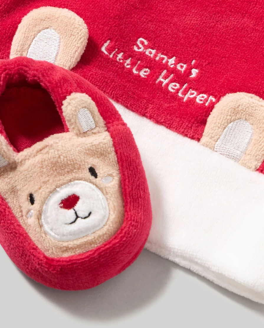 "Blukids Baby Christmas Shoes and Hat Set for Holiday Outfits"
