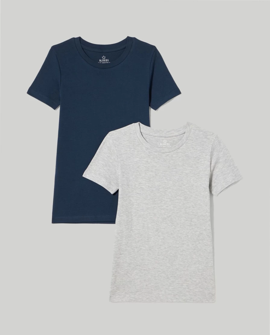 Blukids Youth Pack of 2 Soft Warm Cotton T-Shirts for Boys