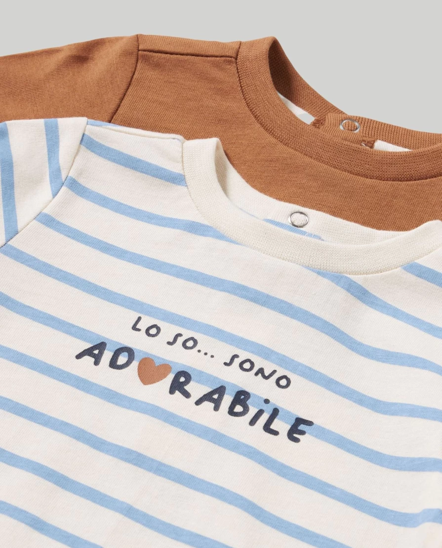 "Blukids Newborn 2-Pack 100% Pure Cotton Jersey T-Shirts for Babies"