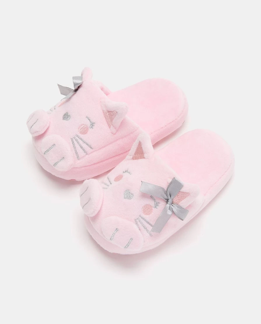 Blukids Newborn Baby Girl Soft Open-Toe Cat Slippers for Infants