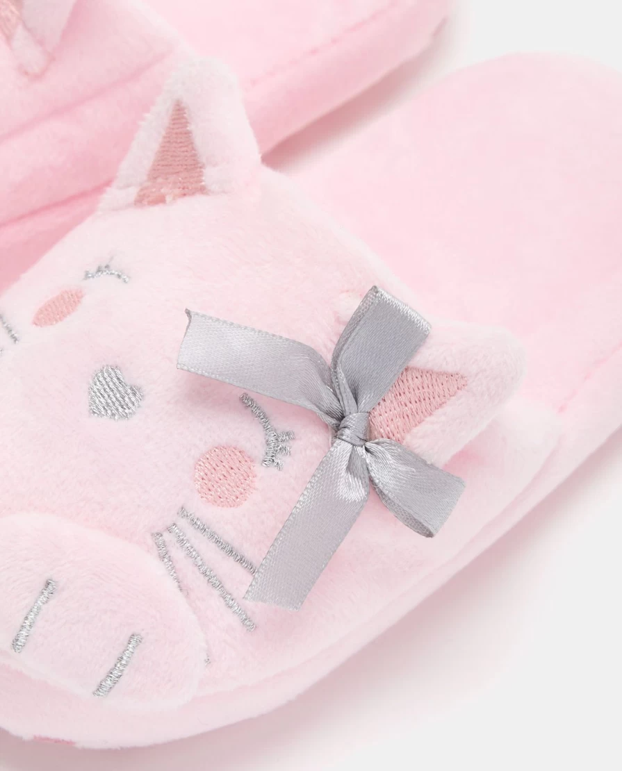 Blukids Newborn Baby Girl Soft Open-Toe Cat Slippers for Infants