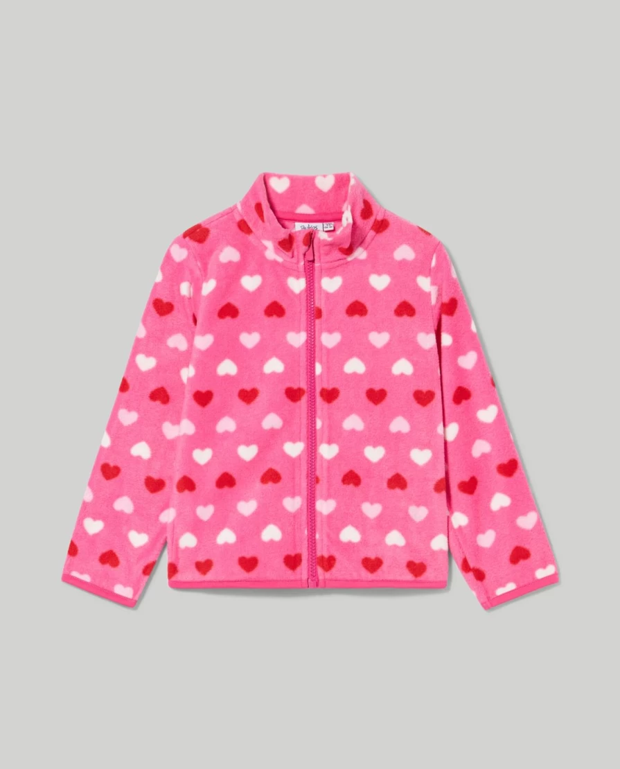 Blukids Girls' Full Zip Fleece Sweatshirt - Cozy Children's Hoodie for Outdoor & Casual Wear