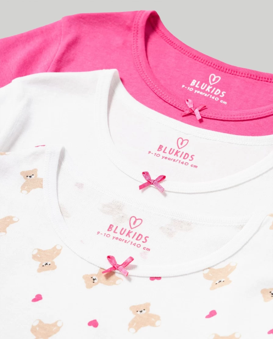 Blukids 3-Pack Girls' Soft Cotton Underwear T-Shirts for Children