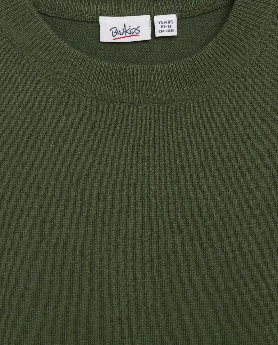 Blukids Youth Boys' Cotton Blend Crew Neck Sweater - Soft Casual Pullover for Kids
