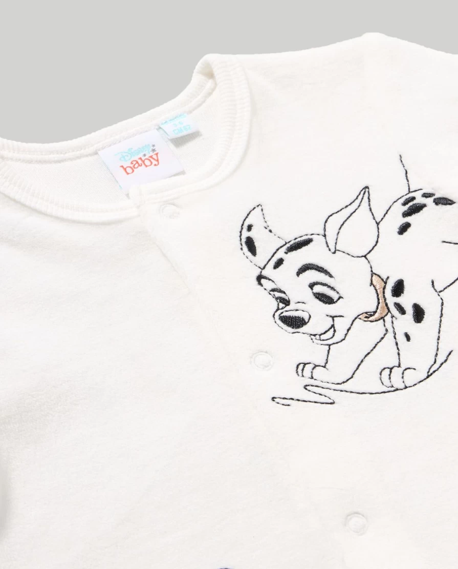 Blukids Disney Embroidered Chenille Onesie for Newborns - Soft Baby Unisex Pajamas