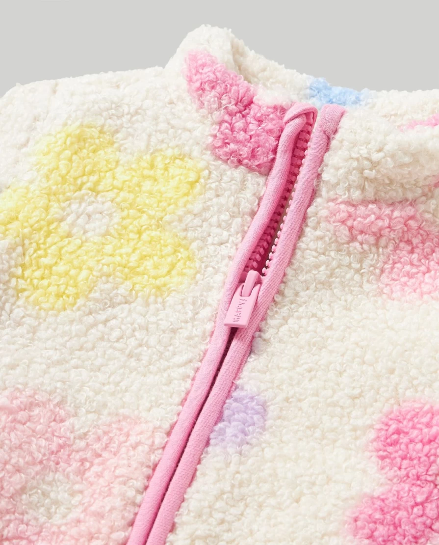 Blukids Newborn Teddy Faux Fur Jacket for Baby Girls - Soft Cozy Winter Outerwear