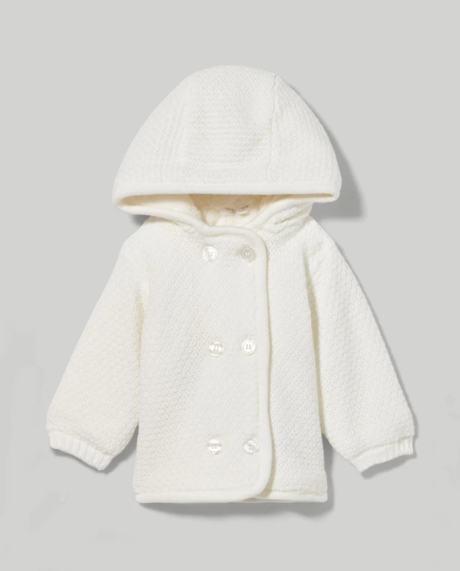 Blukids Newborn Double-Breasted Hooded Cardigan for Baby Girls